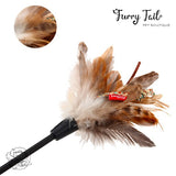 GIGWI Interactive Cat Feather Teaser Wand Toy TPR handle