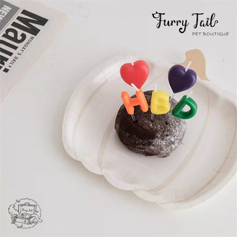 HBD+2♥  Heart Cake Decoration Birthday Candles 5PCS