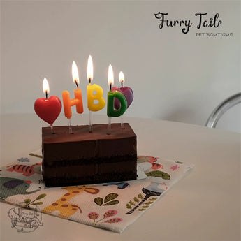 HBD+2♥  Heart Cake Decoration Birthday Candles 5PCS