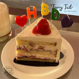 HBD+2♥  Heart Cake Decoration Birthday Candles 5PCS