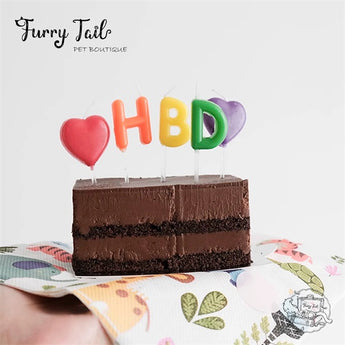 HBD+2♥  Heart Cake Decoration Birthday Candles 5PCS