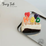 HBD+2♥  Heart Cake Decoration Birthday Candles 5PCS
