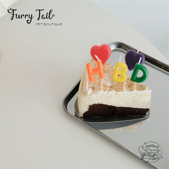 HBD+2♥  Heart Cake Decoration Birthday Candles 5PCS