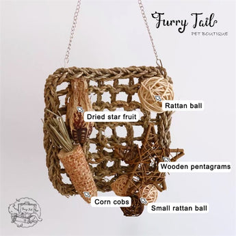 Natural Pet Bird Parrot Small Pet Climbing Net Chew Toy