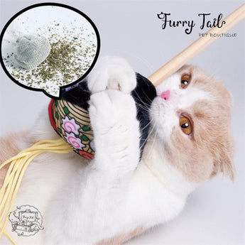 Purlab Multi-Color Cat Interactive Teaser Wand Toys