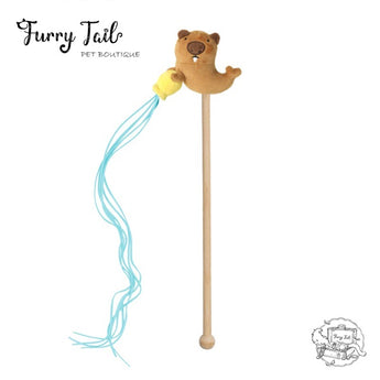 Purlab Multi-Color Cat Interactive Teaser Wand Toys