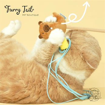 Purlab Multi-Color Cat Interactive Teaser Wand Toys