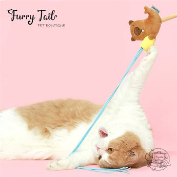 Purlab Multi-Color Cat Interactive Teaser Wand Toys