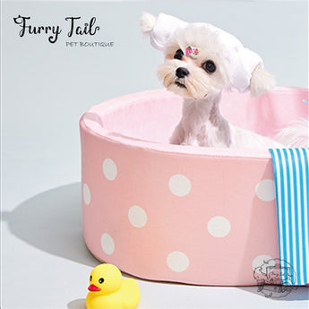 Purlab Bathtub Style Pet Dog Cat Cushion Bed With Teaser Wand