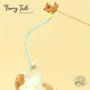 Purlab Multi-Color Cat Interactive Teaser Wand Toys