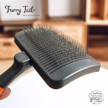 Pet Grooming Self-Clean Slicker Fine Flea Comb Porcupine Brush