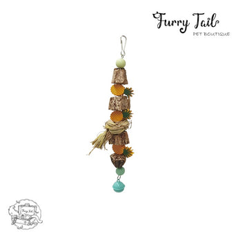 Star Fruit Pineapple Pet Bird Parrot Wooden Bite Chewing Toy