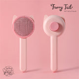 Ear Shape Pet Dog Cat Self-Cleaning Grooming Comb Shedding Brush