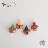 Ins Teddy Bear Birthday Hat Pet Cake Decoration Candles
