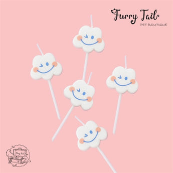Ins Smiling Cloud Candles Pet Birthday Cake Decoration
