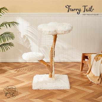 Cmisstree - Cloud Wood Cat Tree Climber Scratching Post Hanging Hammock