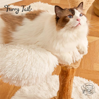 Cmisstree - Cloud Wood Cat Tree Climber Scratching Post Hanging Hammock