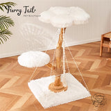 Cmisstree - Cloud Wood Cat Tree Climber Scratching Post Hanging Hammock
