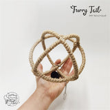 Pet Bird Parrot Playing Toy Stand Hanging Rope Swing Ring Ball