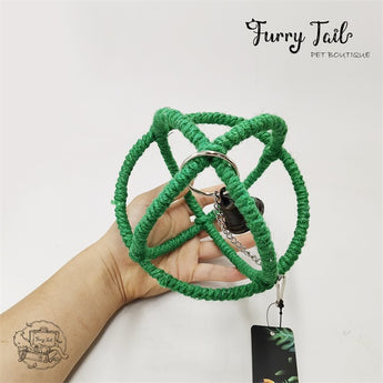 Pet Bird Parrot Playing Toy Stand Hanging Rope Swing Ring Ball