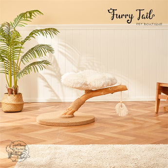 Cmisstree - Cloud Wood Cat Tree Climber Scratching Post Hanging Hammock
