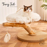 Cmisstree - Cloud Wood Cat Tree Climber Scratching Post Hanging Hammock