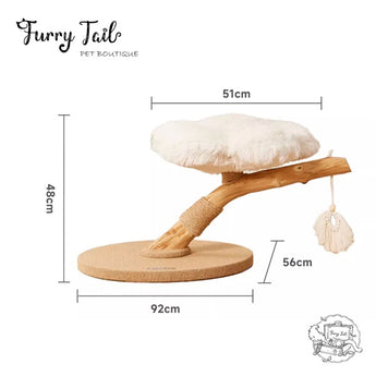 Cmisstree - Cloud Wood Cat Tree Climber Scratching Post Hanging Hammock