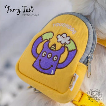Touchdog Little Monster Pet Dog Cat Harness & Leash With Backpack